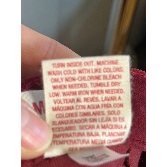 Retro Studded Velvet Mini Skirt 14 Burgundy Y2K Chic Grunge Punk Skater Festive - Picture 10 of 10